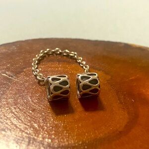 Authentic Pandora RAINDROP SAFETY CHAIN silver charm